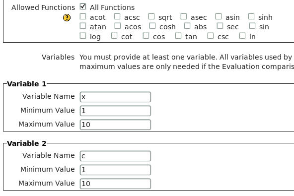 Image algebrafunvar